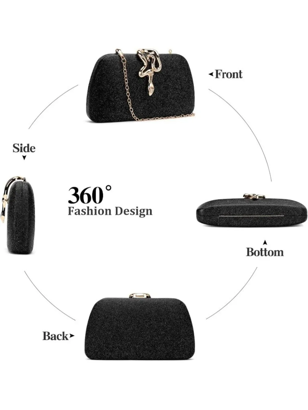 Women's Zz-black Satin Pleated Top Handle Clutch Purse For Elegant Evening Bag